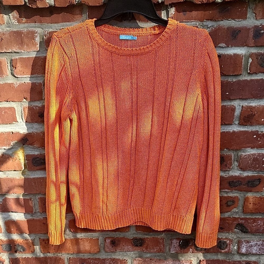 J. McLaughlin Vibrant Orange Crewneck Sweater